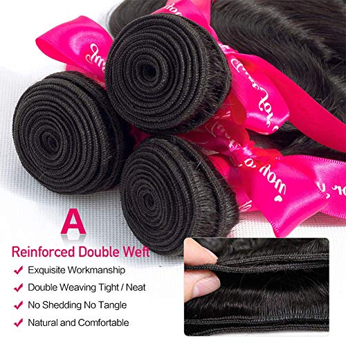 Brazilian Human Hair Bundles 20 22 24Inch 12A Body Wave Bundles Human Hair 100% Unprocessed Brazilian Virgin Hair Weave Bundle Natural Black Color