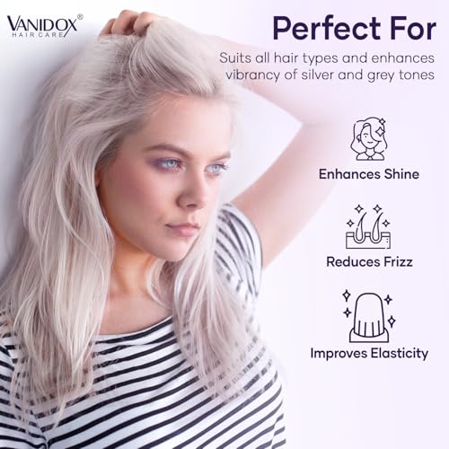 Sulfate Free Brass Toning Purple Shampoo and Conditioner Set for Grey and Silver Hair, Moisturizing & Color-Safe, Enhances Shine & Brightness, Made in USA (16 fl oz each)