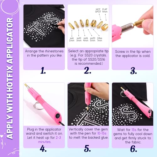 4000Pcs Hotfix Rhinestones for Clothing, Crystal AB SS10 Iron On Flatback Glass Gems, Bedazzler Crystals Rhinestones for Crafting Clothes Hats Shoes Fabric Bedazzling Decor Nail Art
