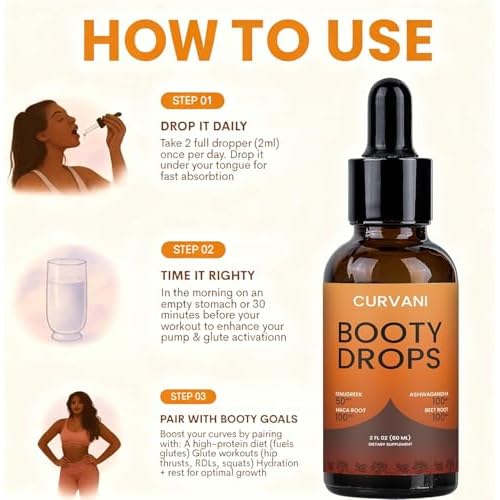 Booty Drops Lifting Serum Concentrated Formula 2 oz. Custom-Designed for Women's Curves and Beauty. (1PCS)