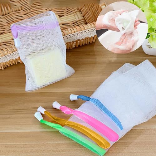 20PCS Soap Bag Bar Soap Pouch Mesh Net with Drawstring Closure Foaming Body Drying Sock Holder for Shower