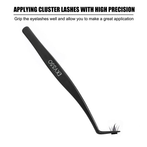 EKYSSO Lash Applicator Tools Set, 3-IN-1 Lash Cluster Tweezers for DIY Individual Eyelash Clusters Tools with Case, Comfort Grip for Precise DIY Eyelash Extension