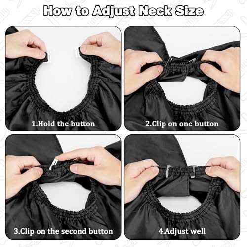 NICEMOVIC Hair Cutting Cape with Hair Combs, Barber Cape Haircut Cape, Professional Barber Accessories Haircut Salon Supplies for Men Women (Black)