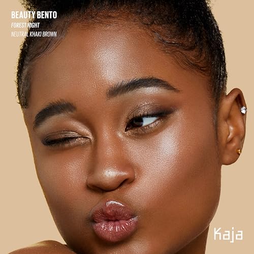 Kaja 3 Colors Eyeshadow - Beauty Bento 19 Forest Night | Mosaic Chrome, Shimmer, Matte finish, Cruelty free, K-Beauty Mini Palettes, Easy Finger Blendable, Glitter, High Pigmentation, 0.03 Oz