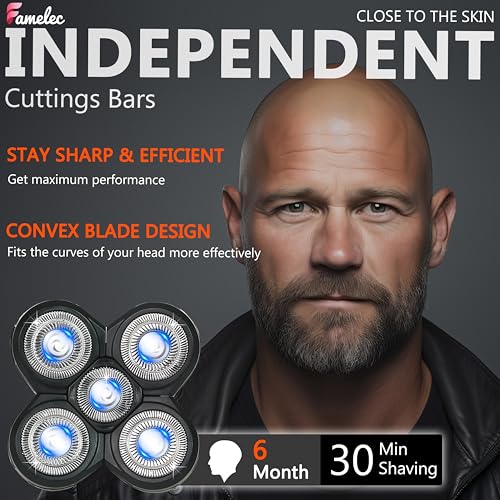 3 Pack Freedom Shaver Heads Compatible with Freedom Grooming Replacement Blades for Bald Men Head Shaver Kit, Refills Waterproof Razor Kits Fit for Electric Razor Shaver Replacement Blades