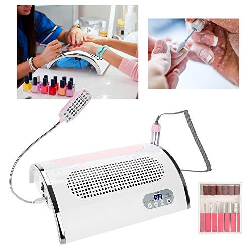 Sonew 4 in 1 Multi-functional Electric Nail Drill Machine, Nail File Drill Pen Kit with 54w Nail Dryer Lamp and Nail Art Dust Suction Collector, Nail Art Machine for Woman Home DIY and Nail Art Salon
