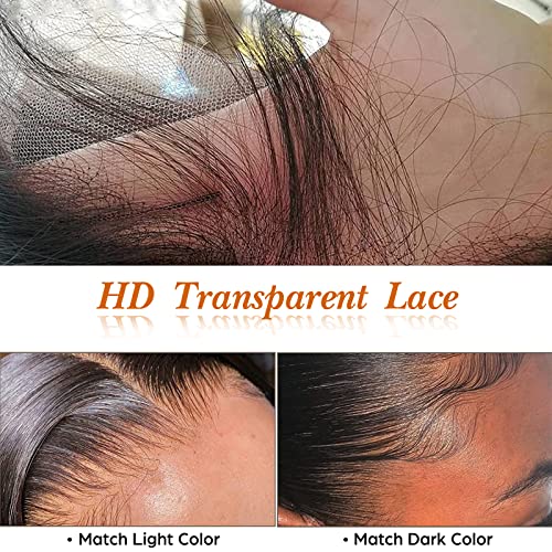 30 Inch 13x6 Lace Front Wigs Human Hair 15A Straight HD Lace Frontal Wigs Human Hair for Black Women Glueless Wigs Pre Plucked with Baby Hair Natural Hairline
