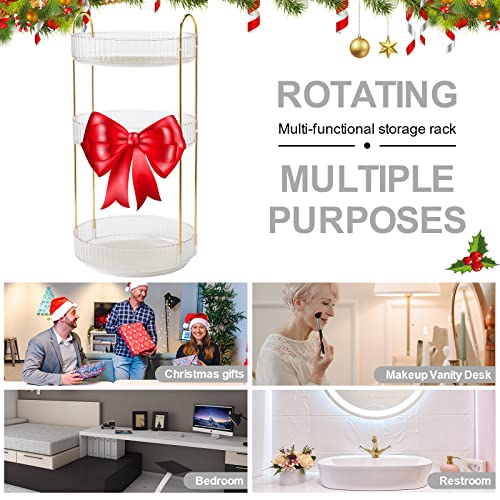 360¡Æ Rotating Makeup Organizer, Bathroom Make Up Spinning Holder Rack, Large Capacity Cosmetics Storage Vanity Shelf Countertop, Fits Cosmetics, Perfume, Skincare, Lipsticks(3 Tiers, Clear)