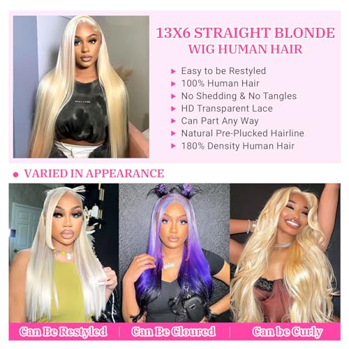 26Inch 613 Lace Front Wig Human Hair 180 Density 13x6 Lace Front Wigs Human Hiar For Women Pre Plucked With Baby Hair