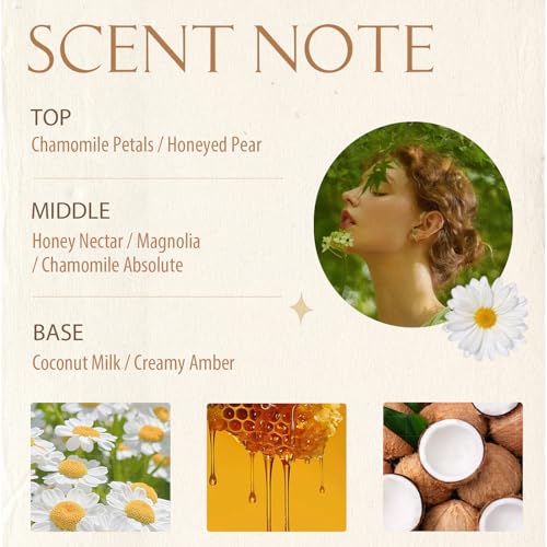 Hair Perfume for Women Long Lasting, Hydrating & Nourishing Hair and Body Mist, Honey Infused Chamomile Pheromone Perfume Hair Fragrance 1.69 fl.oz