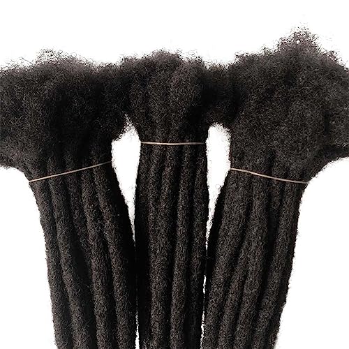 Human Hair Dreadlocks Extension Handmade Locs Large Size(diameter 0.8cm) 10inch 60 Strands/pack Natural Black #1B