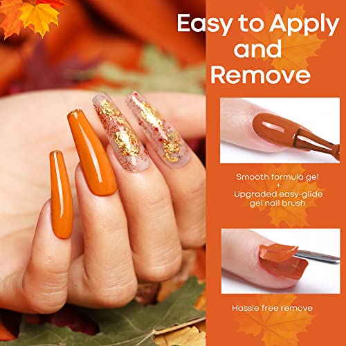 modelones 20 Colors Gel Nail Polish Kit, Fall Winter Gel Polish Set Soak Off Nail Polish Kit with Glitter, Glossy and Matte Top Base Coat DIY Manicure at Home