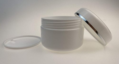 3Pcs 8 OZ (250ml) Plastic White Cosmetic Jars Lotion Containers Cream Jars with Removable Inner Liners and Dome Lids Make-up Cosmetic Containers Pot Case for Emollient Ointment Body Scrub etc