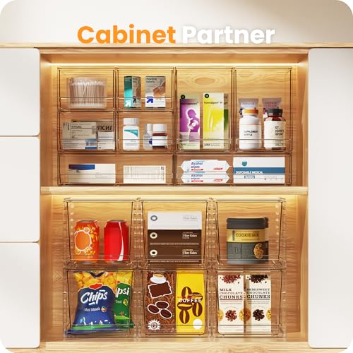 A-LuGei ¡¼????????¡½ Acrylic Stackable Drawers, 11.8" L Makeup Organizer, Bathroom Organizer and Storage, Under Sink Organizer, Plastic Storage Bins