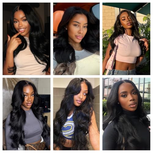Human Hair Bundles 18 20 22 24 Inch Body Wave Bundles Human Hair 100% Unprocessed Brazilian Virgin Hair Bundles 4 Bundles Human Hair Natural Black Human Hair Extensions Bundles for Women