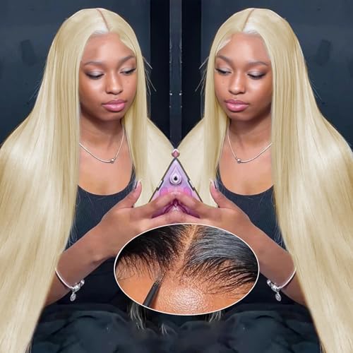 613 Lace Front Wigs Human Hair 9x6 HD 200% Density Blonde Glueless Wigs Human Hair Pre Plucked Pre Cut Straight Glueless Wigs Human Hair wigs for Black Women 30 inch