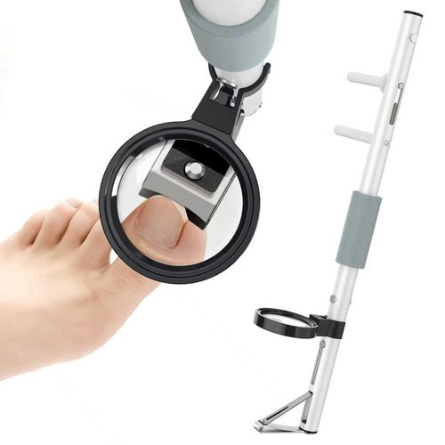 Long Handled Toenail Clippers with Magnifier, Easy Reach Pedicure Auxiliary Tools, for Seniors, Thick Nails,Overweight, Arthritis Sufferers,Ergonomic Wide Jaw Opening,Easy to Carry,(16Inch/40cm)