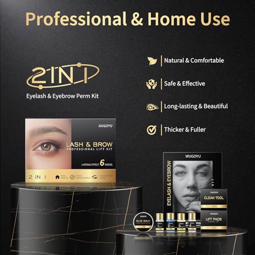 Lash Lift Kit - Brow Lamination Kit, Eyebrow Lamination Kit, Professional Eyelash & Brow 2 IN 1 Perm Kit, Eyebrow lift Kit, Fuller & Thicker Brows Suitable for Salon & Home Use, Lasts For 4-6 Weeks