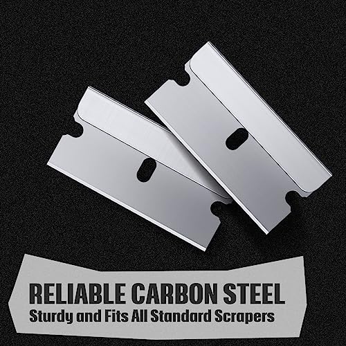 Lasnten 500 Pcs Single Edge Razor Blades, Industrial Scraper Razor Blades Safety Straight Edge Replacement Box Cutter Blade for Glass Paint Scraper, Removing Labels, Decals, Stickers