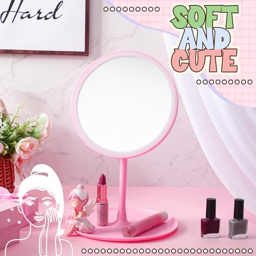 6 Pcs Spa Party Mirror Spa Party Supplies Sleepover Favors Accessory Make up Table Mirror for Sleepover Slumber Birthday Favors Adult Women Gift(Pink)