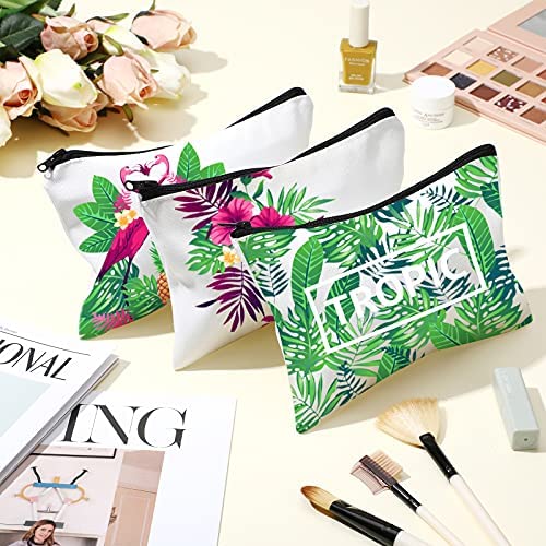 Xuniea 12 Pcs Cosmetic Bags Sublimation Blanks DIY Heat Transfer Makeup Bags Iron on Zipper Toiletry Pouch Canvas Pen Case(7.9 x 5.5 Inch,White)