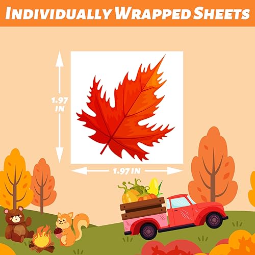 240 Pcs Autumn Temporary Tattoos for Kids, Thanksgiving Bulk Waterproof Safety Tattoos Stickers, Best Choice for Fall Goody Bag Stuffers, 60 Different Designs maple leaves pumpkins scarecrows turkeys
