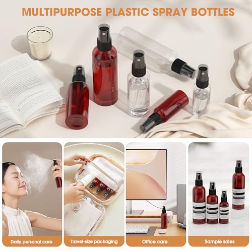 100Pack Small Spray Bottles 1oz, 30ml Travel Spray Bottle with Black Fine Mist Sprayer, Mini Empty Refillable Containers Portable Cosmetic Bottles for Plants, Cleaning, Misting & Skin Care-Red
