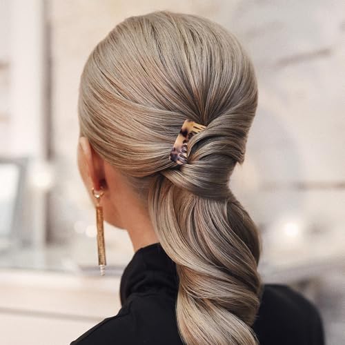 6 Pcs French Hair Side Combs Small Decorative French Twist Hair Styling Accessories, Strong Hold Hair Comb Clips for Women (Black,Tortoise Shell, Acetate)