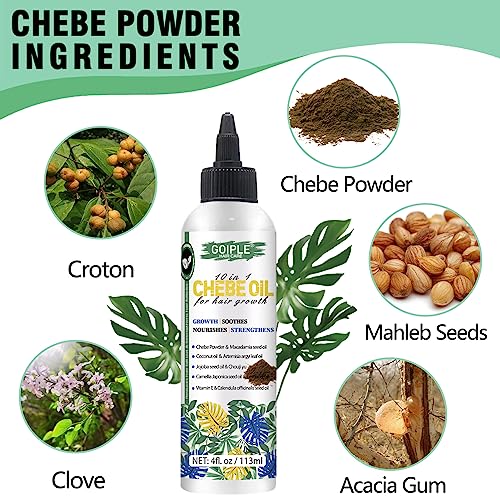 WOZUTUNT 4 FL OZ Natural Chebe Hair Oil for Hair Growth, Moisturizer for Scalp, for All Hair Types
