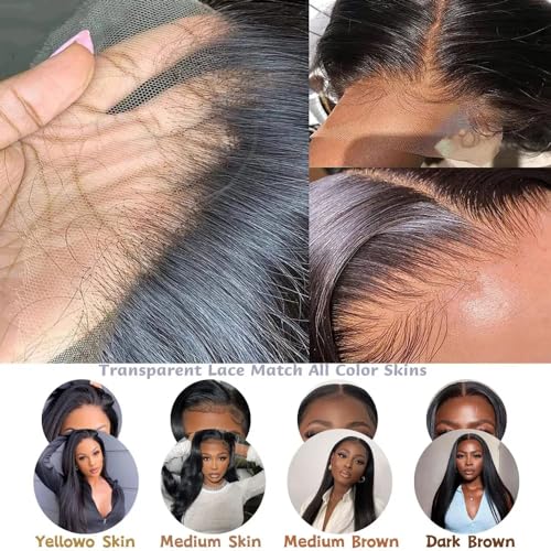 13x6 Lace Front Wigs Human Hair Body Wave Lace Front Wigs Human Hair 13x6 HD Lace Front Wigs Human Hair Glueless Wigs Human Hair Body Wave Frontal Wig for Black Women 180% Density (28inch)