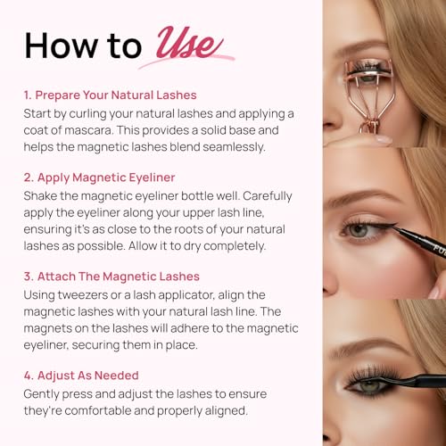 Full Out Glam Magnetic Eyelashes and Eyeliner Kit - Contains 3 Styles of Reusable Magnetic Lashes, LashMate Applicator, BackSpot Liner - Easy to Wear, No Glue Needed, Performance Gift Set