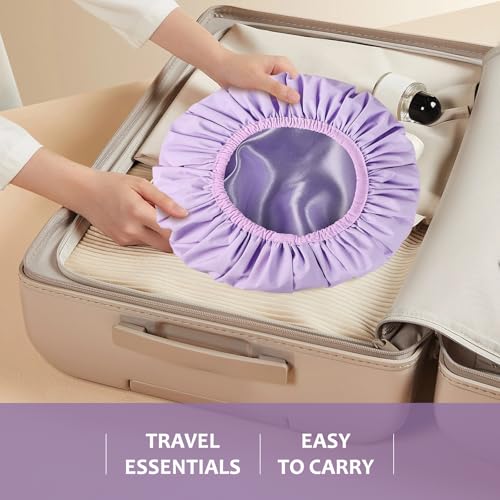 YIZIJIZI Shower Cap,Reusable Waterproof Shower Caps ? Large Size for Women, Perfect for Long Hair (purple)