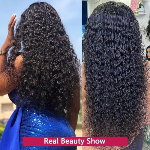 Lace Front Wigs Human Hair 180% Density 13x4 Wet and Wavy Water Curly HD Lace Front Wigs Human Wigs for Black Women Glueless Wigs Human Hair with Baby Hair (32inch£©
