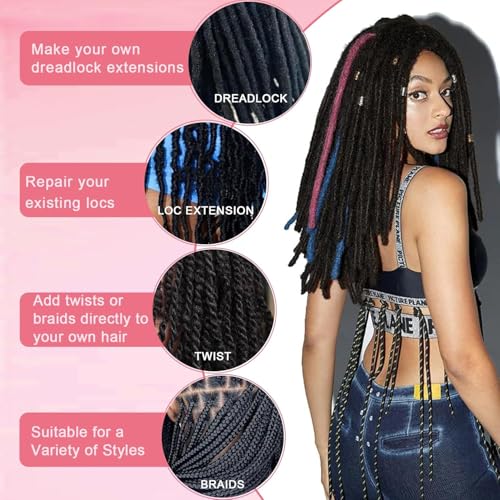 Afro Kinkys Bulk Human Hair for Dreadlocks Extensions Highlight Brown 4 Bundles Kinky Curly Afro Bulk Human Hair for Braiding Twists Repair Locs and Braids 100% Real Human Hair Total 200 Gram P4/27#
