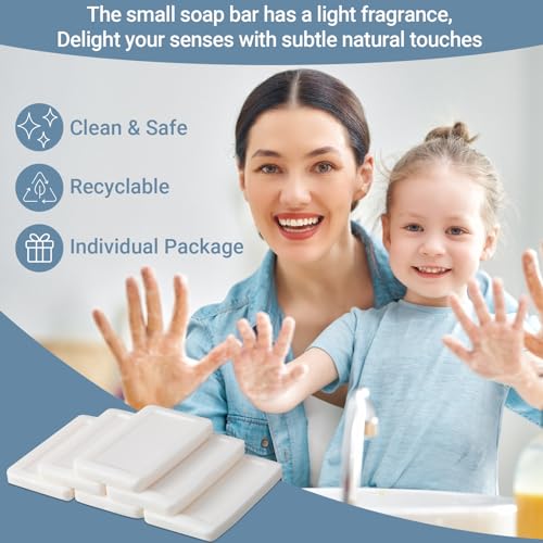 Kacctyen 200 Pcs 0.35oz Mini Bar Soap Bulk Individually Wrapped Bulk Hand Hotel Soap Bars Travel Size Toiletries for Vacation Hospitality Guest Bathroom Rentals