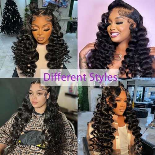 Deep Wave Lace Front Wigs Human Hair 180 Density Glueless Wigs for Women 13x4 HD Transparent Lace Front Wigs Pre Plucked with Baby Hair 26 Inch