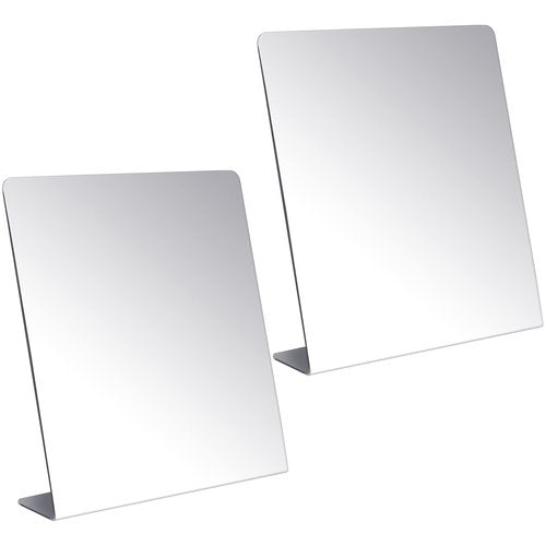 Amyhill 2 Pcs Counter Top Mirror Freestanding Mirror Single Sided Acrylic Desk Glass for Tabletop Bedroom, Office, Bathroom, Dorm, Home (8.5 x 11 Inch)