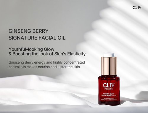 CLIV Ginseng Berry Premium Facial Oil, Moisturizing, Elasticity, Nourishing (Face Oil 0.67 fl.oz)