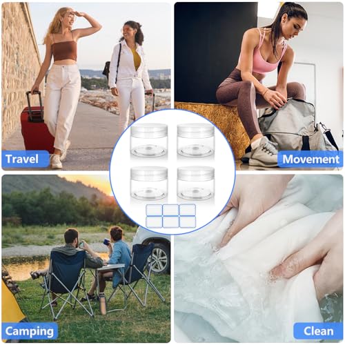 4 Pack 1 Oz (30ml) travel containers for creams Leak Proof with Labels