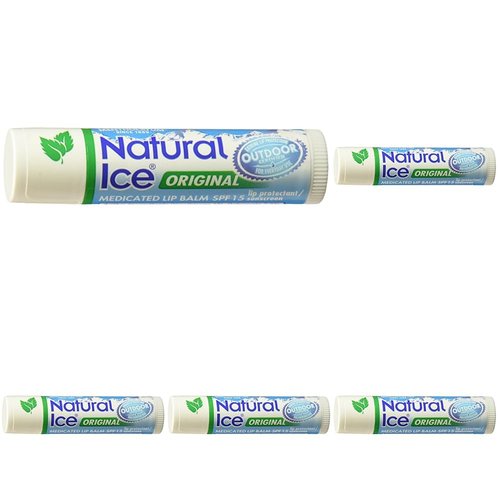 Mentholatum Natural Ice Lip Balm Original SPF 15 1 Each (Pack of 5)