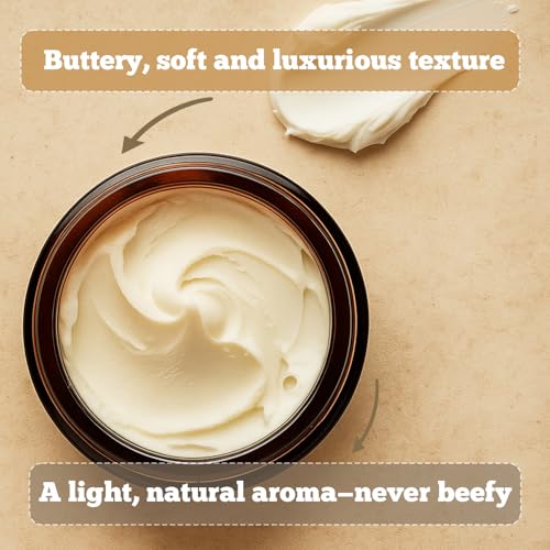Whipped Tallow Honey Balm, Beef Tallow for Skin Face, 100% Organic Grass-Fed Beef Tallow Balm with Raw Honey, Hydrating Repairing Tallow Face Moisturizer for Dry & Sensitive Skin, Unscented, 2 Oz