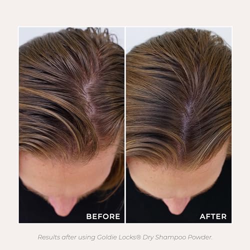 Goldie Locks Dry Shampoo Powder - Volumizing and Oil Absorbing - For Light and Dark Hair - Non-Aerosol, No Residue - Safe for Extensions & Color-Treated Hair - Protein-Free - 0.42 oz
