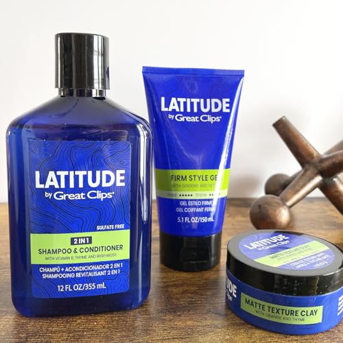 GREAT CLIPS LATITUDE Firm Style Gel | Hair Gel for Men | High Hold + High Shine | 32oz