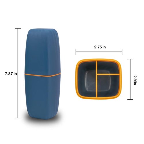 Jeopace Toothbrush Cup Toothbrush Holder with Cover Travel Boothbrush Holder Portable Toothbrush Case and Carrier for Bathroom School Business Trip(Blue)