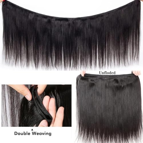 Straight Bundles Human Hair 18 20 22 24 Inches 100% Unprocessed Brazilian Virgin Human Hair Bundles Natural Color for Women