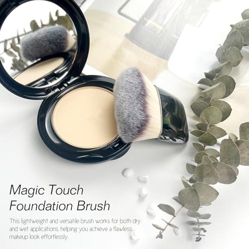 Makeup Brushes Set, Mini Multi-functional Loose Powder and Blush Brush, Portable Soft Hair Beauty Tool (Silver)