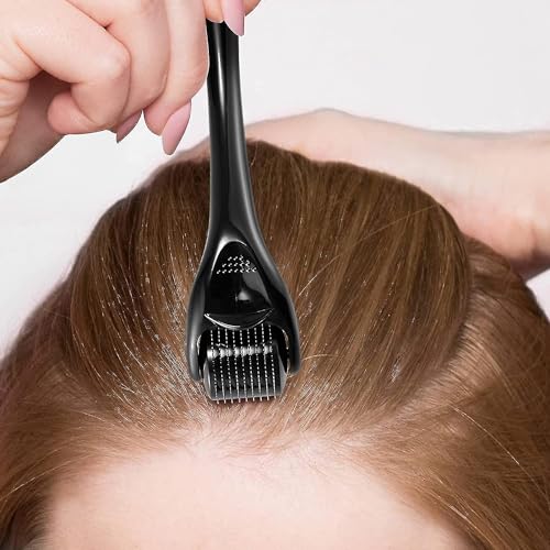 540 Titanium Derma Roller For Face Hair Beard£¬Scalp Derma Roller £¬Beard Microneedle Roller£¬Personal Use Microneedling Roller Microdermabrasion Cosmetic Beauty Instrument Self-Care Gifts For Men Women