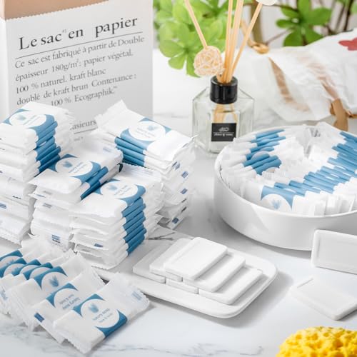 Kacctyen 200 Pcs 0.35oz Mini Bar Soap Bulk Individually Wrapped Bulk Hand Hotel Soap Bars Travel Size Toiletries for Vacation Hospitality Guest Bathroom Rentals