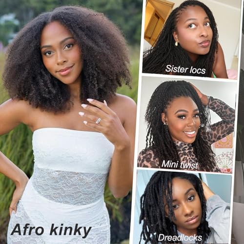 Kinky-curly Bundles Human Hair 16 Inch Afro Kinkys Bulk Human Hair for Braiding Mini Twists 100g 4c Human Braiding Hair For Dreadlocks Extensions