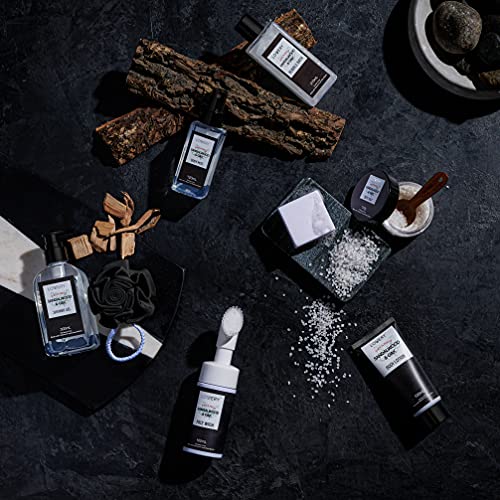 Birthday Gifts Spa Kit for Men - Sandalwood and Oak Scented Bath Gift Set and Shower Gift Basket With Face Wash & Brush, Shower Gel, Bubble Bath, Body Lotion, Body Mist, Handmade Soap, Salts & Puff